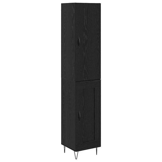 vidaXL Highboard Black Oak 34.5 x 34 x 90 cm Engineered Wood