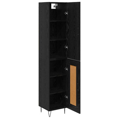 vidaXL Highboard Black Oak 34.5 x 34 x 90 cm Engineered Wood