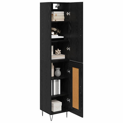 vidaXL Highboard Black Oak 34.5 x 34 x 90 cm Engineered Wood