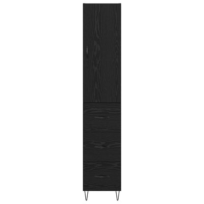 vidaXL Highboard Black Oak 34.5 x 34 x 90 cm Engineered Wood
