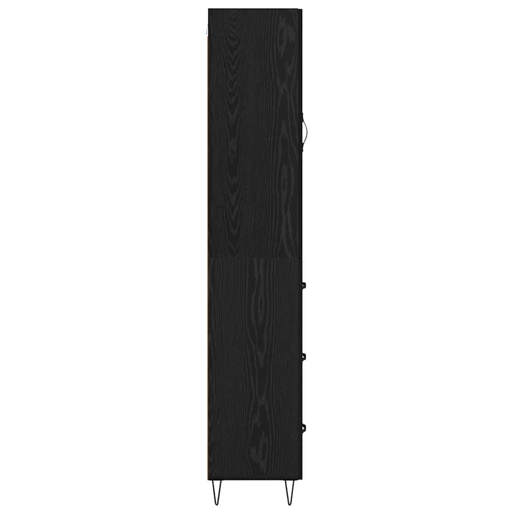 vidaXL Highboard Black Oak 34.5 x 34 x 90 cm Engineered Wood