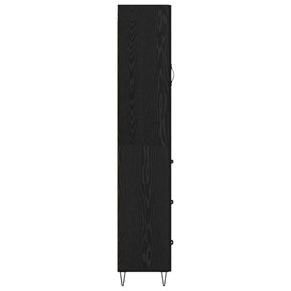 vidaXL Highboard Black Oak 34.5 x 34 x 90 cm Engineered Wood