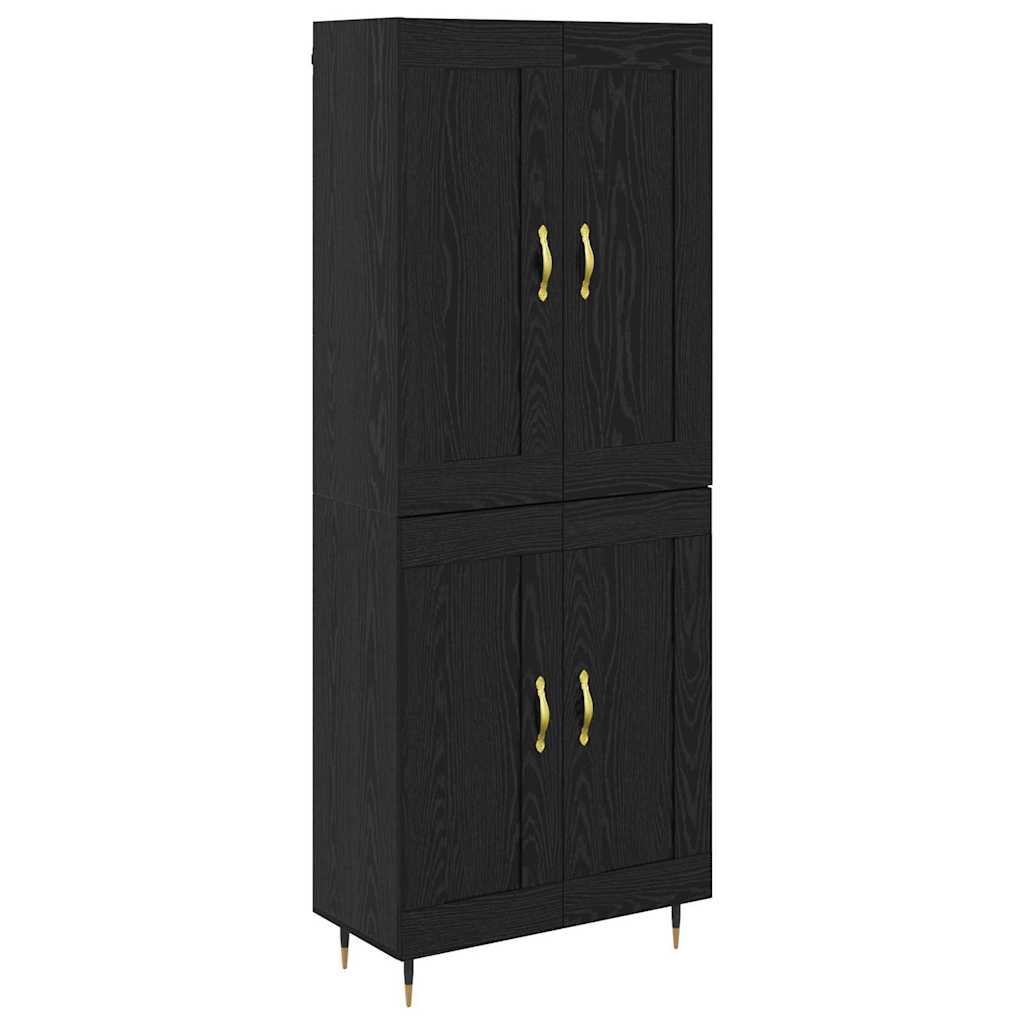 vidaXL Highboard Black Oak 69.5 x 34 x 90 cm Engineered Wood