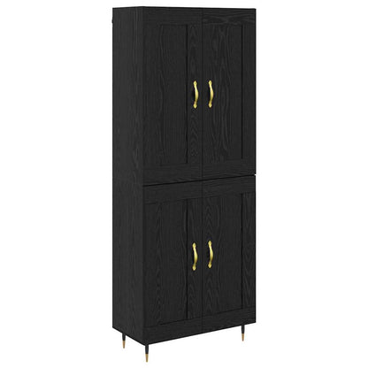 vidaXL Highboard Black Oak 69.5 x 34 x 90 cm Engineered Wood