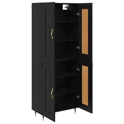 vidaXL Highboard Black Oak 69.5 x 34 x 90 cm Engineered Wood