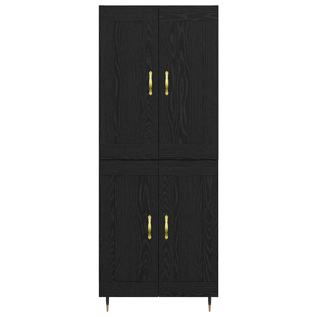 vidaXL Highboard Black Oak 69.5 x 34 x 90 cm Engineered Wood