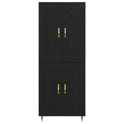 vidaXL Highboard Black Oak 69.5 x 34 x 90 cm Engineered Wood
