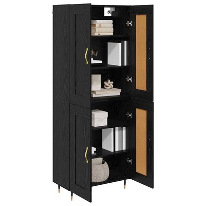 vidaXL Highboard Black Oak 69.5 x 34 x 90 cm Engineered Wood