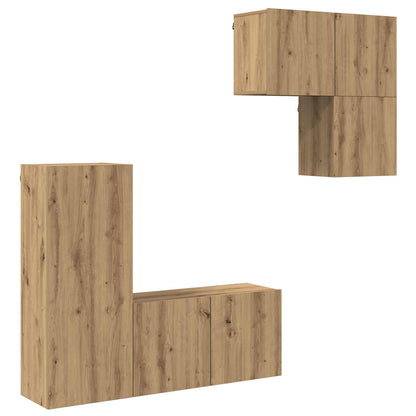 vidaXL TV Cabinet 4 pcs Artisan Oak Engineered Wood