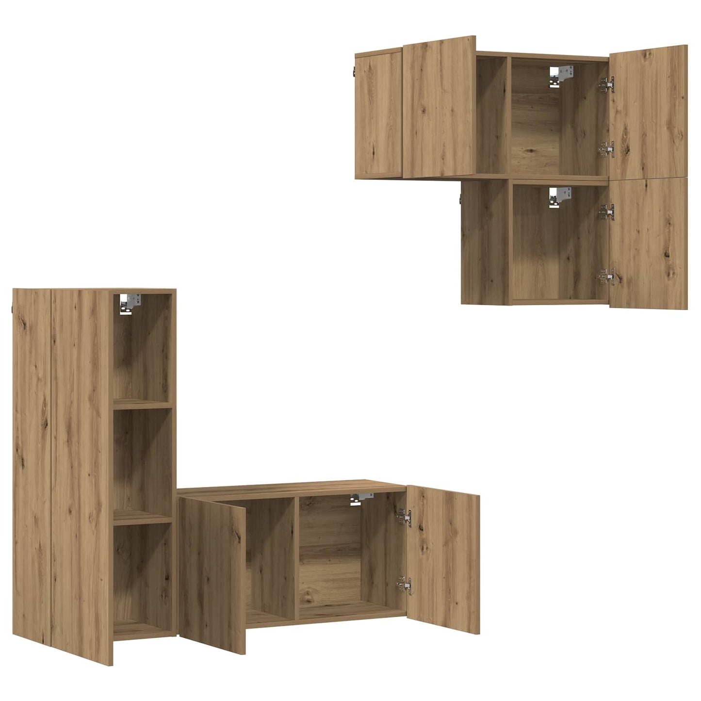 vidaXL TV Cabinet 4 pcs Artisan Oak Engineered Wood