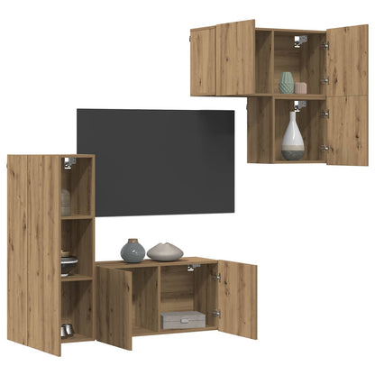 vidaXL TV Cabinet 4 pcs Artisan Oak Engineered Wood