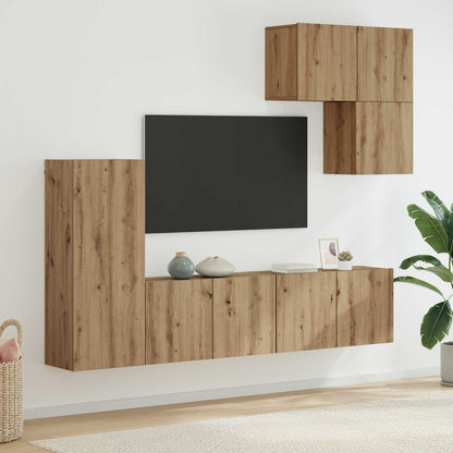 vidaXL TV Wall Unit 5 pcs Artisan Oak Engineered Wood
