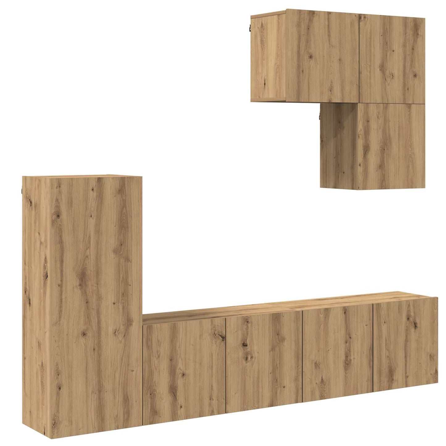 vidaXL TV Wall Unit 5 pcs Artisan Oak Engineered Wood