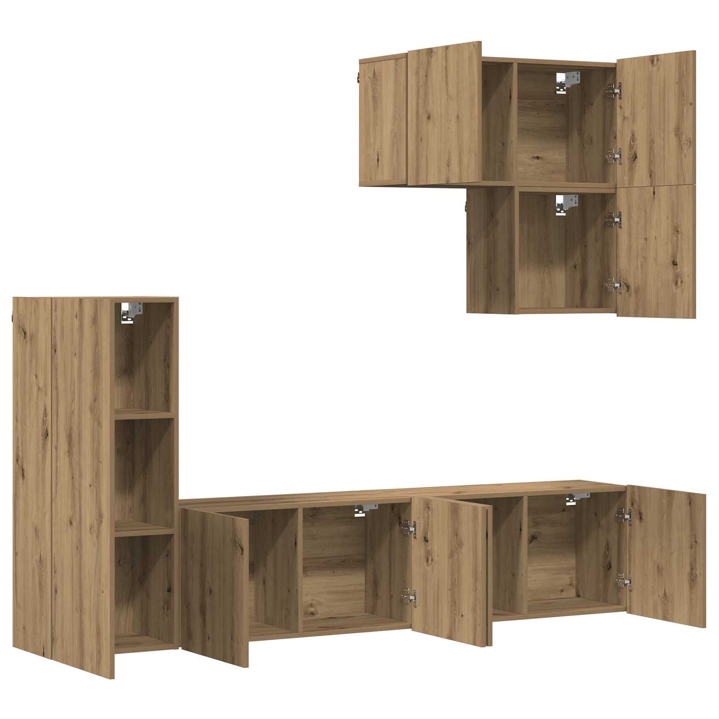 vidaXL TV Wall Unit 5 pcs Artisan Oak Engineered Wood