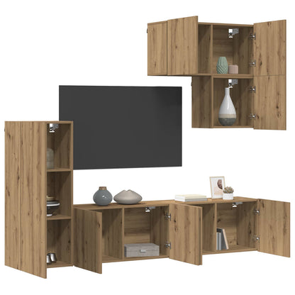 vidaXL TV Wall Unit 5 pcs Artisan Oak Engineered Wood