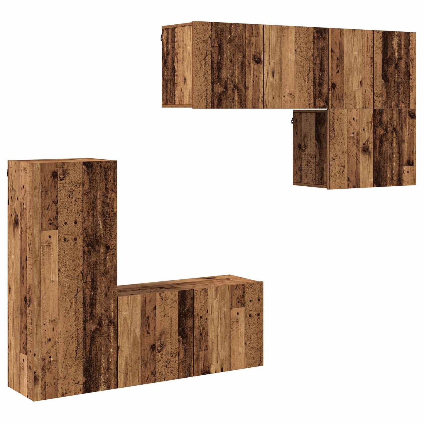 vidaXL TV Wall Unit Wall-mounted 5 pcs Old Wood Engineered Wood