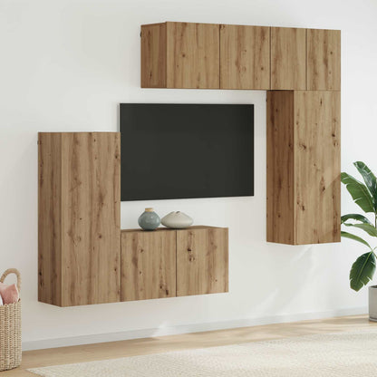 vidaXL TV Wall Unit 5 pcs Artisan Oak Engineered Wood