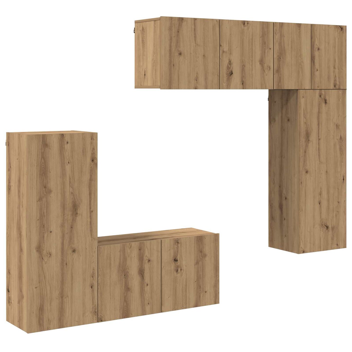 vidaXL TV Wall Unit 5 pcs Artisan Oak Engineered Wood