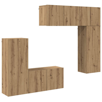 vidaXL TV Wall Unit 5 pcs Artisan Oak Engineered Wood