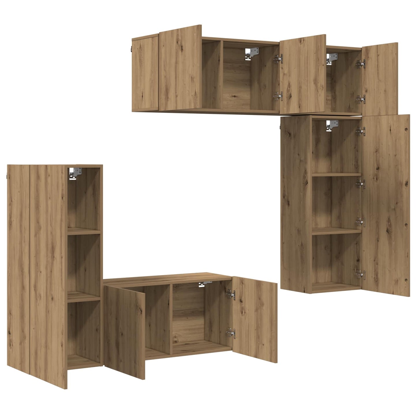 vidaXL TV Wall Unit 5 pcs Artisan Oak Engineered Wood