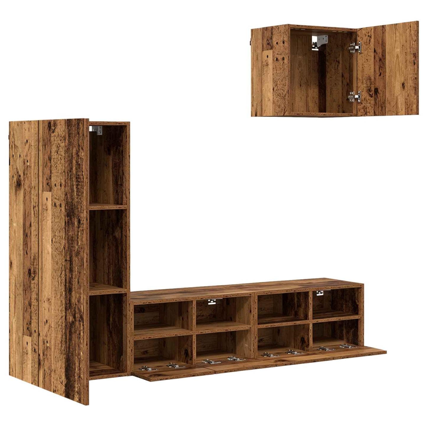 vidaXL TV Wall Units 4 pcs Old Wood Engineered Wood