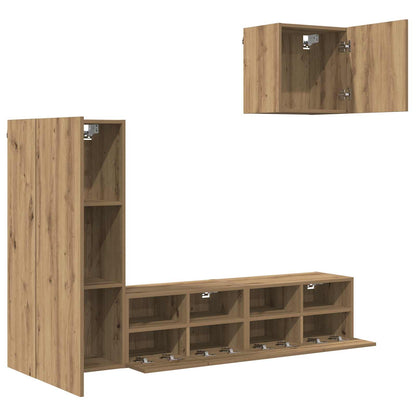 vidaXL TV Wall Units 4 pcs Artisan Oak Engineered Wood