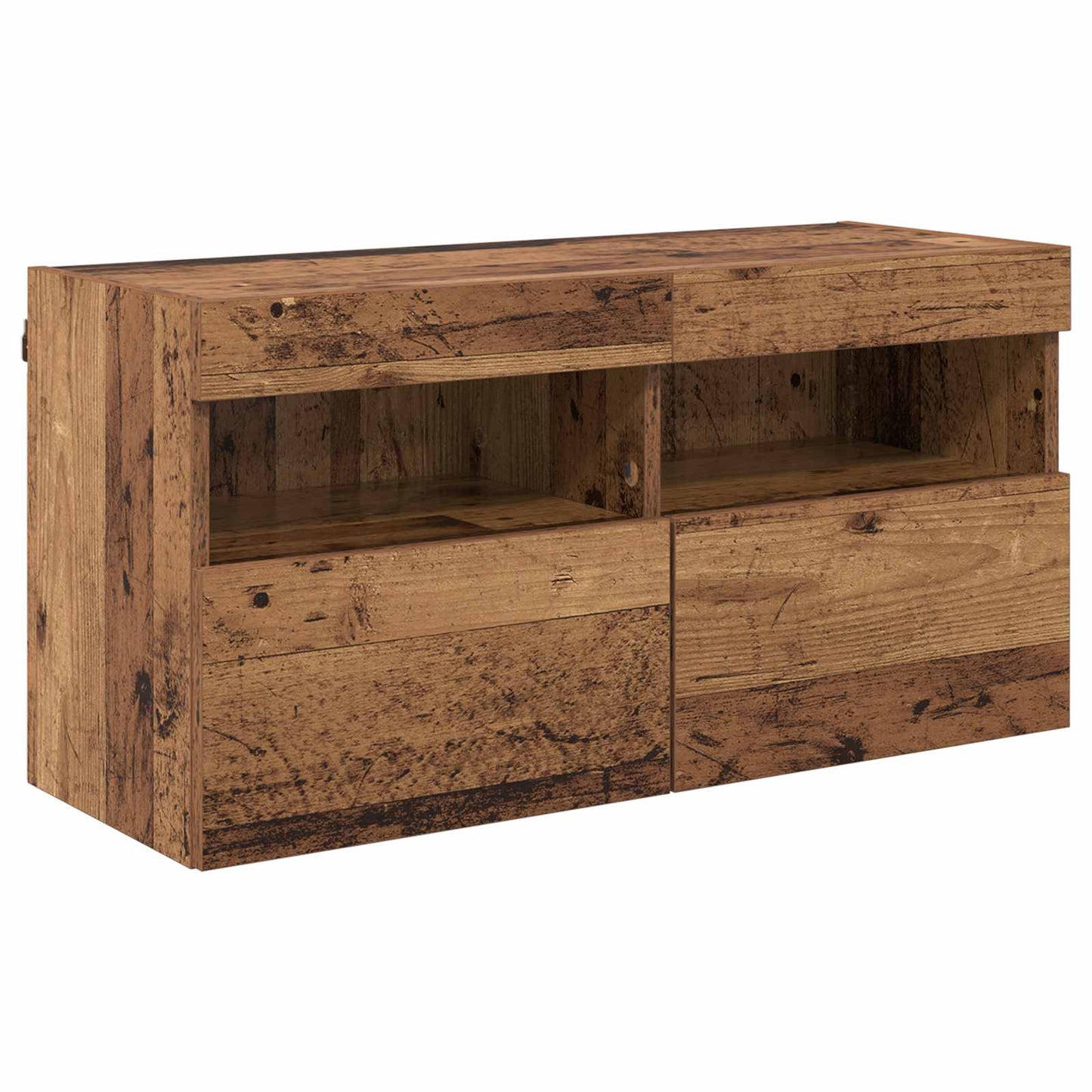 vidaXL TV Wall Units Wall-mounted 6 pcs Black Oak Engineered Wood