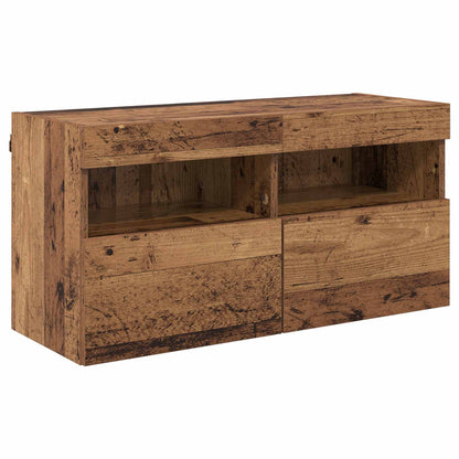 vidaXL TV Wall Units Wall-mounted 6 pcs Black Oak Engineered Wood
