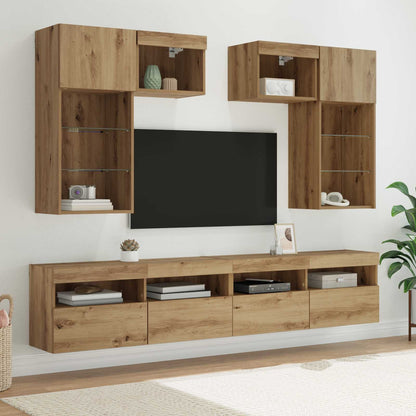 vidaXL TV Wall Units 6 pcs Old Wood Engineered Wood