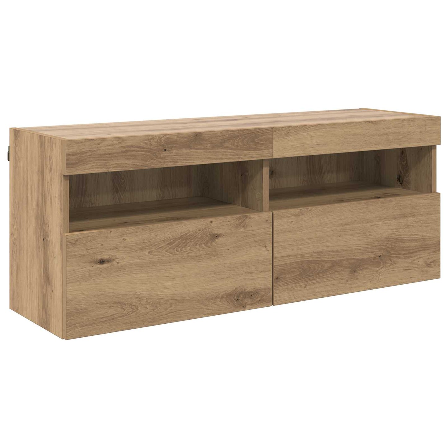 vidaXL TV Wall Cabinet Set with LED Lights 7 pcs Artisan oak
