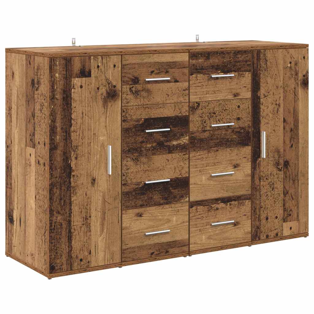 vidaXL Sideboards with Drawer Corona 2 pcs Old Wood 59 x 39 x 80 cm
