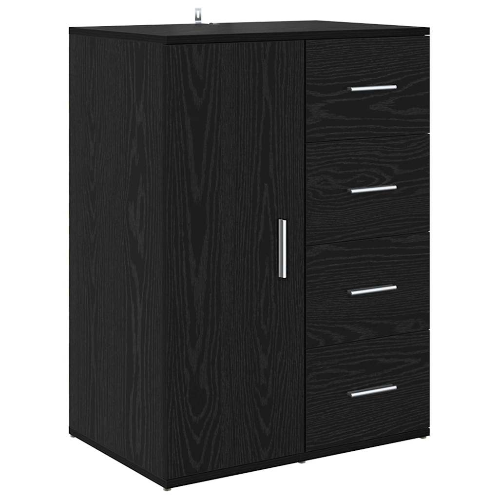 vidaXL Sideboards with Drawer Corona 2 pcs Black Oak 59 x 39 x 80 cm