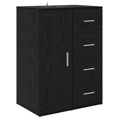 vidaXL Sideboards with Drawer Corona 2 pcs Black Oak 59 x 39 x 80 cm