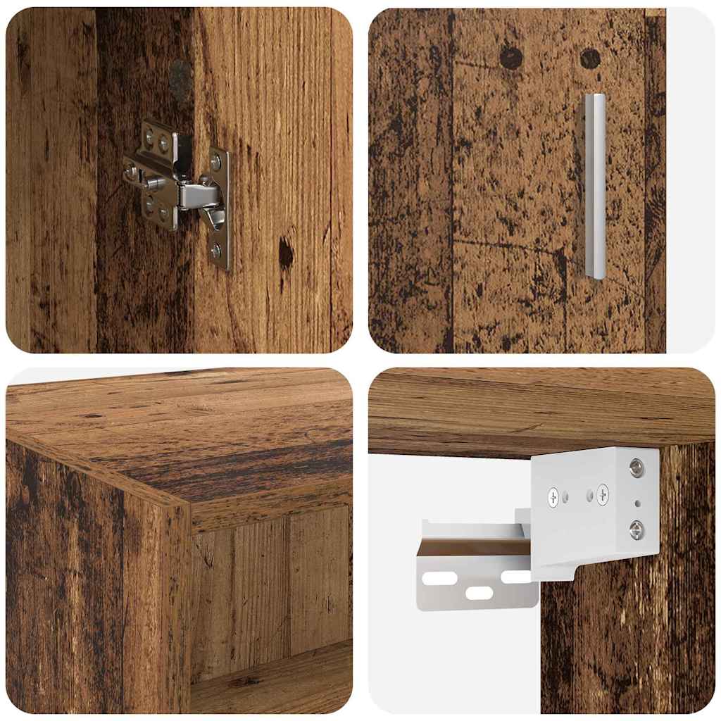 vidaXL Storage Cabinet Old Wood 80 x 42.5 x 225 cm Engineered Wood