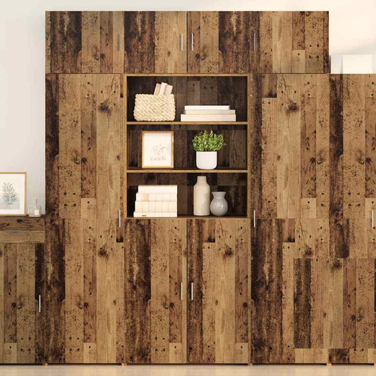 vidaXL Storage Cabinet Old Wood 80 x 42.5 x 225 cm Engineered Wood