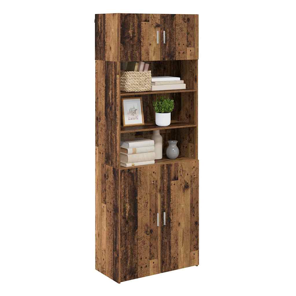 vidaXL Storage Cabinet Old Wood 80 x 42.5 x 225 cm Engineered Wood