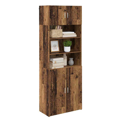 vidaXL Storage Cabinet Old Wood 80 x 42.5 x 225 cm Engineered Wood