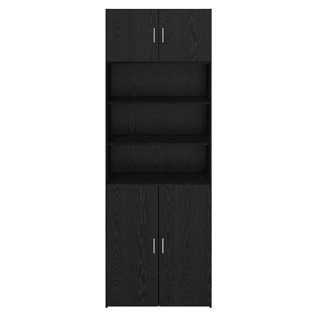vidaXL Storage Cabinet Black Oak 80 x 42.5 x 225 cm Engineered Wood