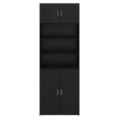vidaXL Storage Cabinet Black Oak 80 x 42.5 x 225 cm Engineered Wood
