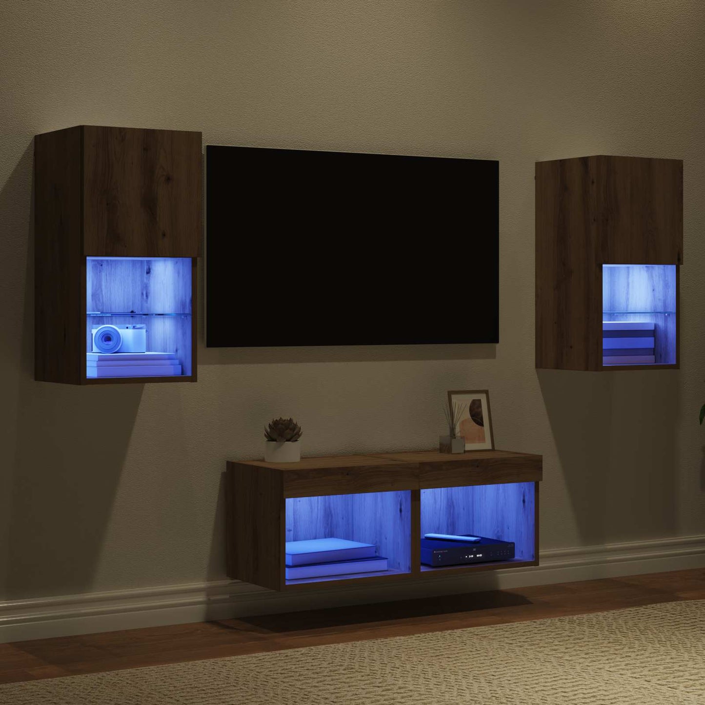 vidaXL TV Wall Cabinets 4 pcs Artisan Oak Engineered Wood