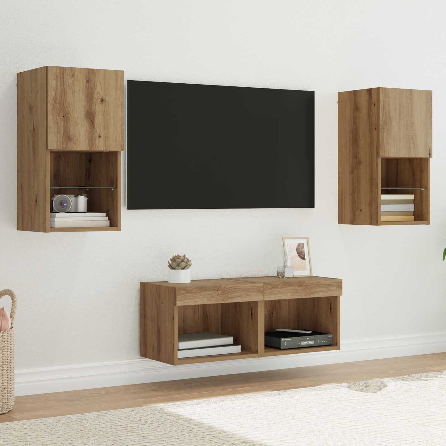vidaXL TV Wall Cabinets 4 pcs Artisan Oak Engineered Wood