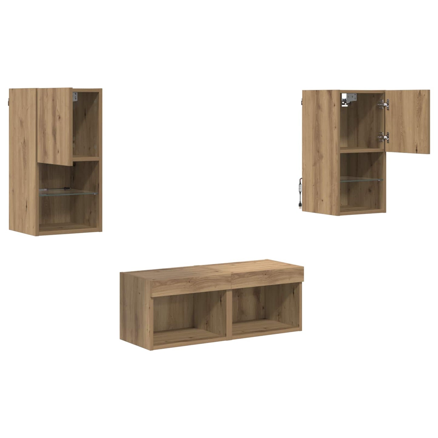 vidaXL TV Wall Cabinets 4 pcs Artisan Oak Engineered Wood