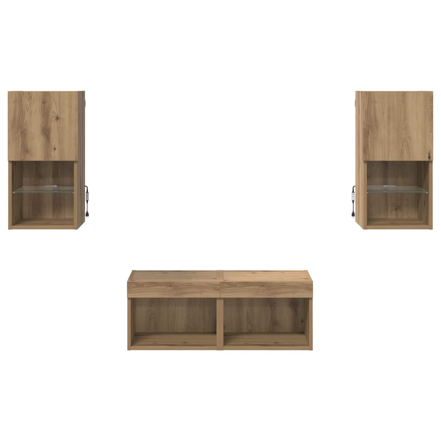 vidaXL TV Wall Cabinets 4 pcs Artisan Oak Engineered Wood
