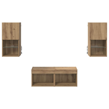 vidaXL TV Wall Cabinets 4 pcs Artisan Oak Engineered Wood