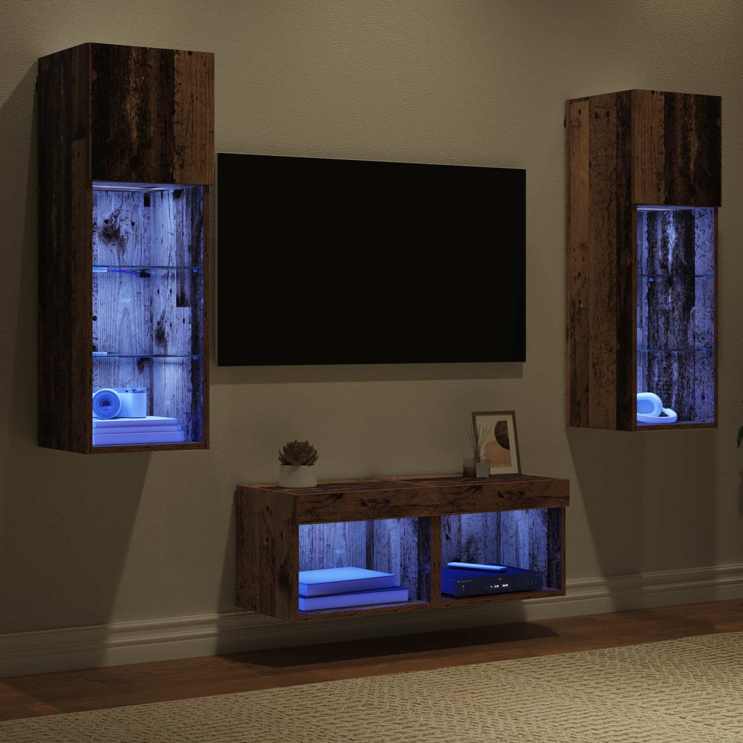 vidaXL TV Wall Cabinets 4 pcs Artisan Oak Engineered Wood