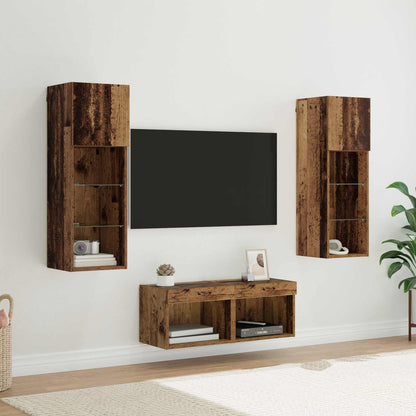 vidaXL TV Wall Cabinets 4 pcs Artisan Oak Engineered Wood