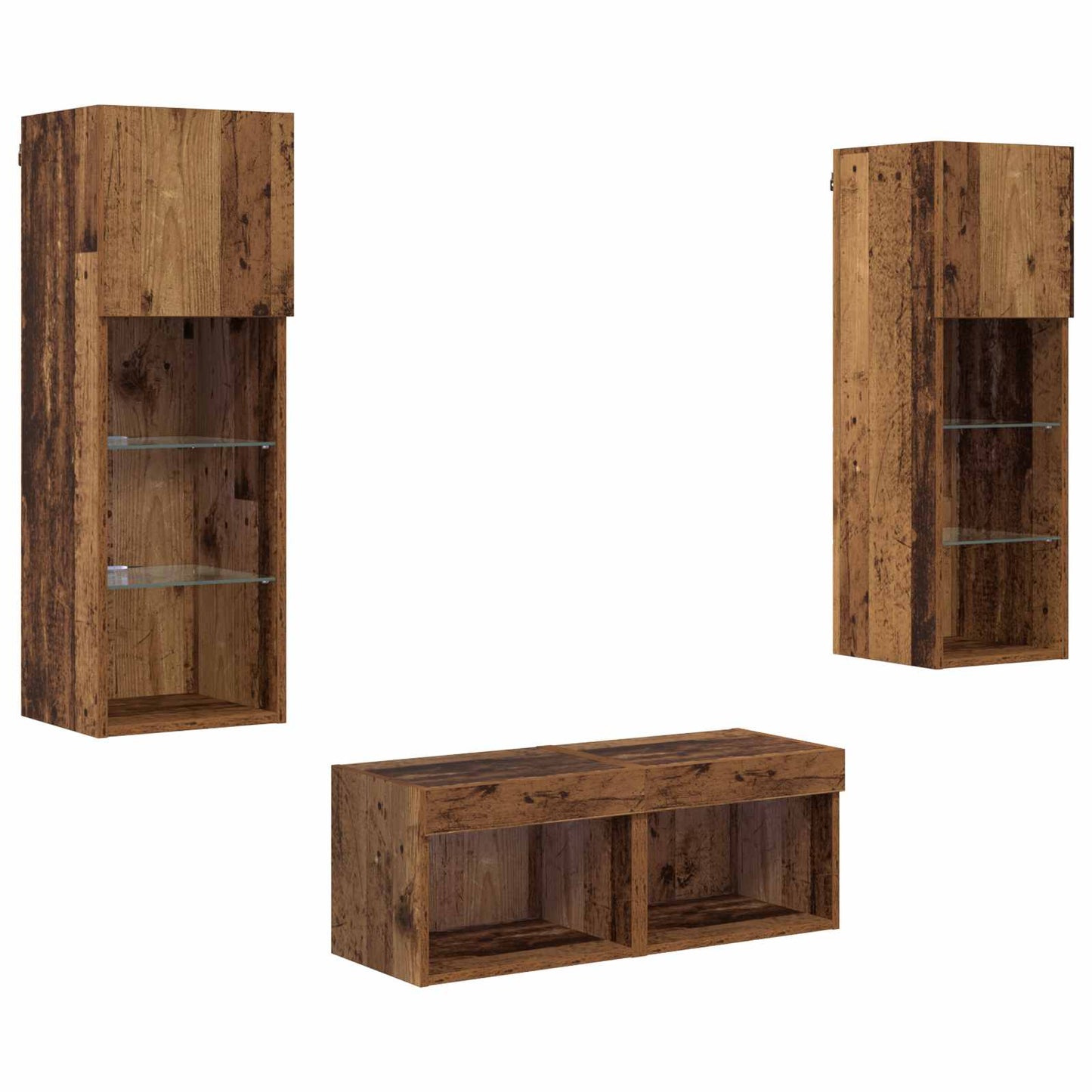 vidaXL TV Wall Cabinets 4 pcs Artisan Oak Engineered Wood