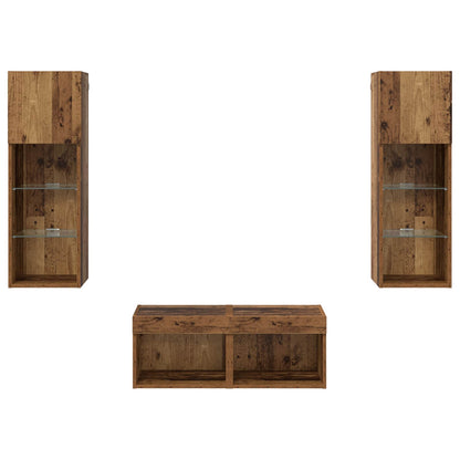 vidaXL TV Wall Cabinets 4 pcs Artisan Oak Engineered Wood