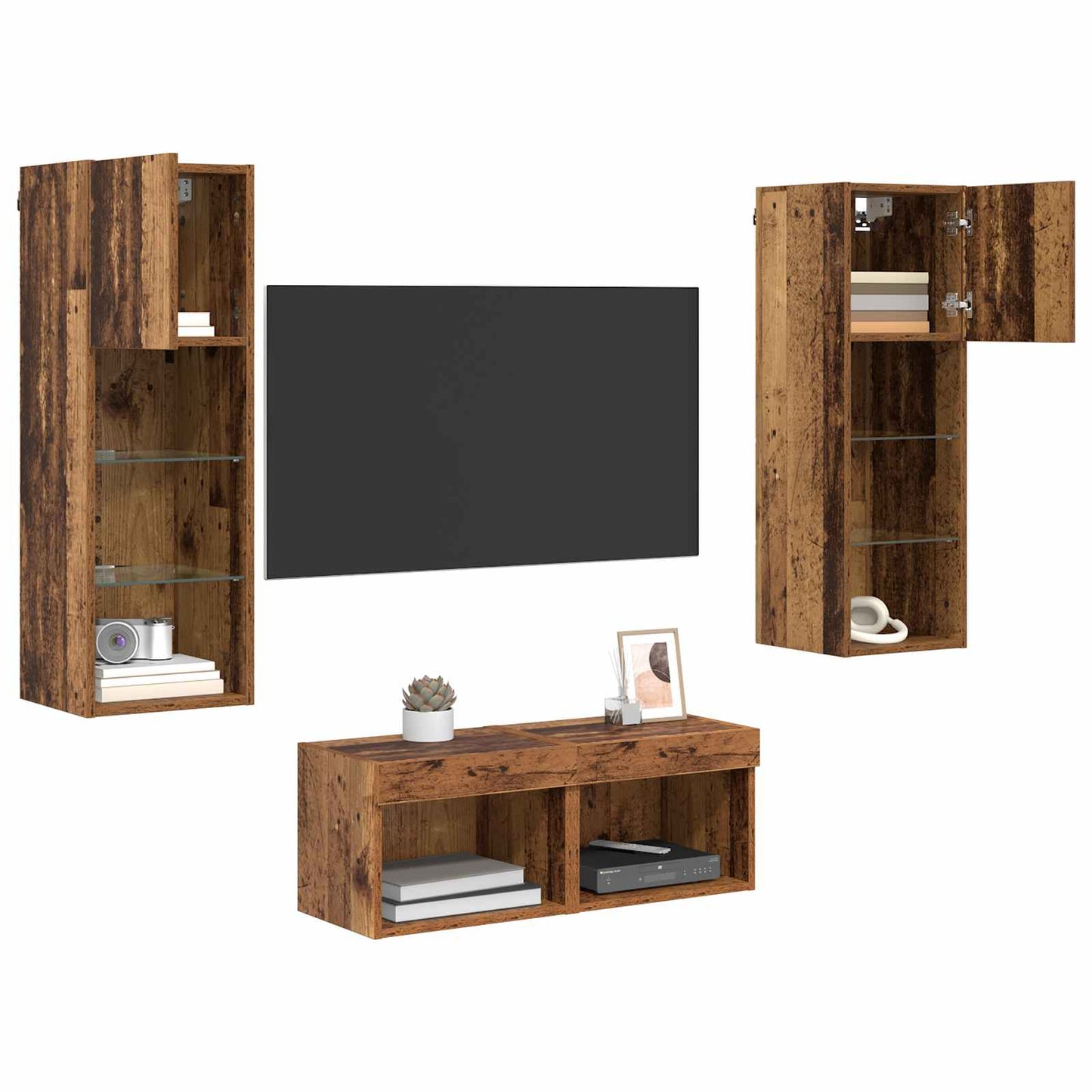 vidaXL TV Wall Cabinets 4 pcs Artisan Oak Engineered Wood