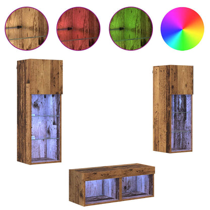vidaXL TV Wall Cabinets 4 pcs Artisan Oak Engineered Wood